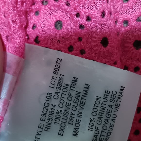 ELIE TAHARI $298 Neon Pink Embroidered Eyelet Ribbon Collar Jacket Top Size 6 - Picture 6 of 9